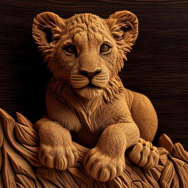 3D model Bahati lion cub famous animal (STL)